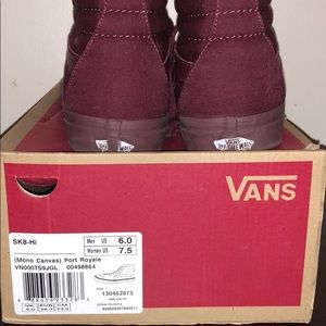 Unisex Mono Canvas Sk8-Hi Vans in Port Royale